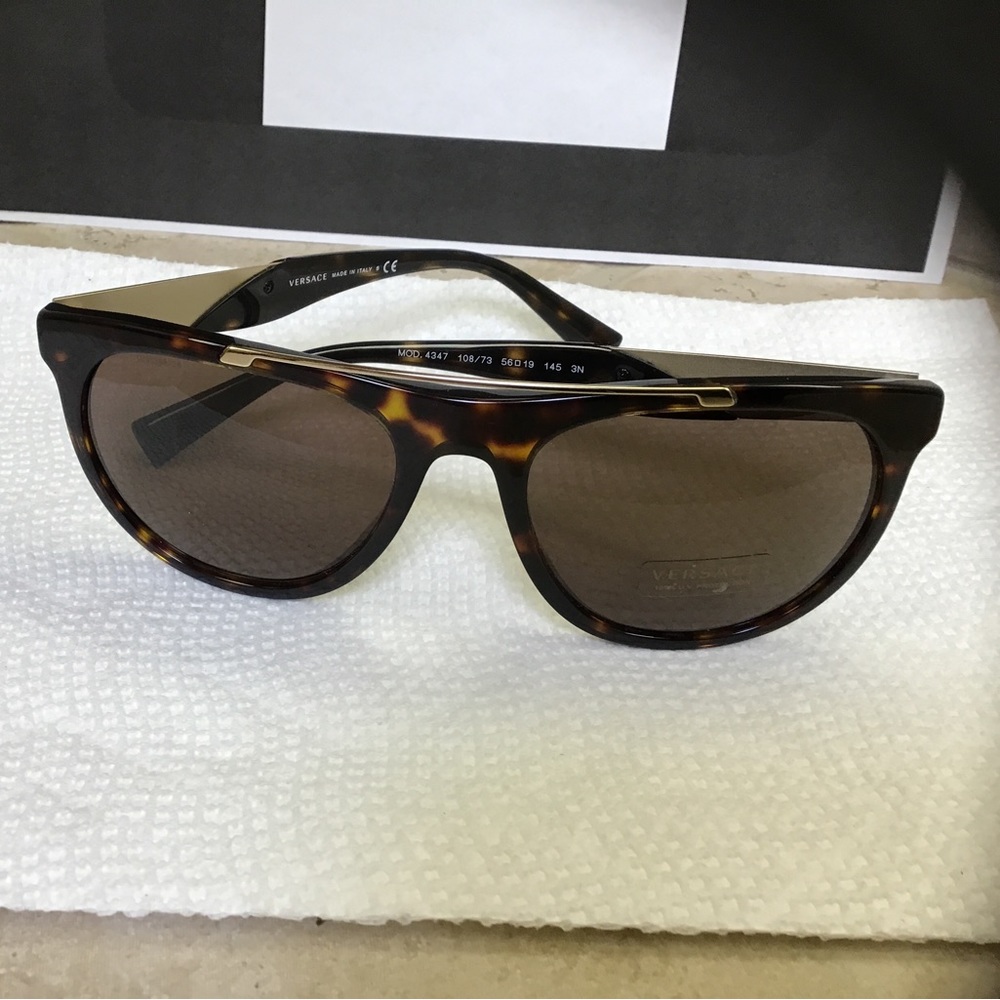 New Versace Tortoise Double Bar Mod4347 108/73 Su… - image 3